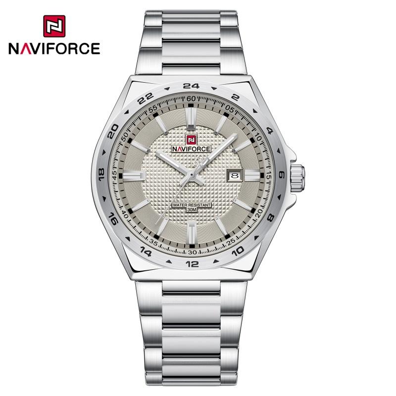 NAVIFORCE Unique Men s Quartz Watch Watch Date Display Stainless Steel Watchband 3ATM Waterproof Luminous Pointer Men s Watch SGYS
