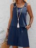 2026 Spring/Summer European and American Style Round Neck Solid Color Two-Piece Sleeveless Shorts Set for Women.