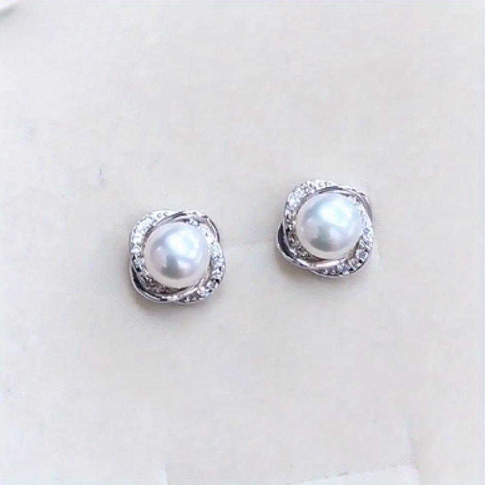 1 Pair of Pearl Earrings Men's Pearl Jewelry Earrings