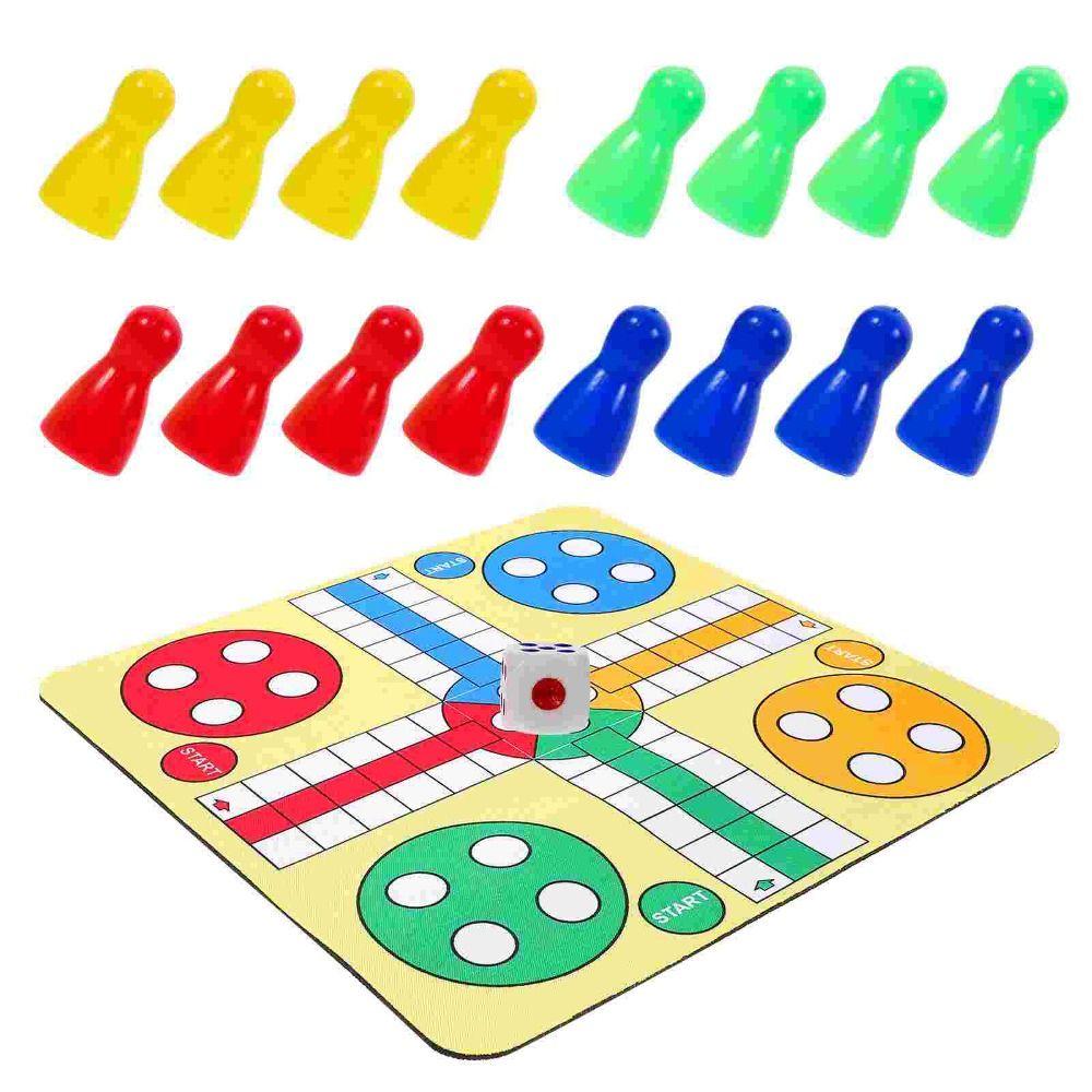 

With Mouse Pad Ludo Chess Set Folding Roll Up Chessboard Toy Party Game Flying Chess Travel Funny 1set