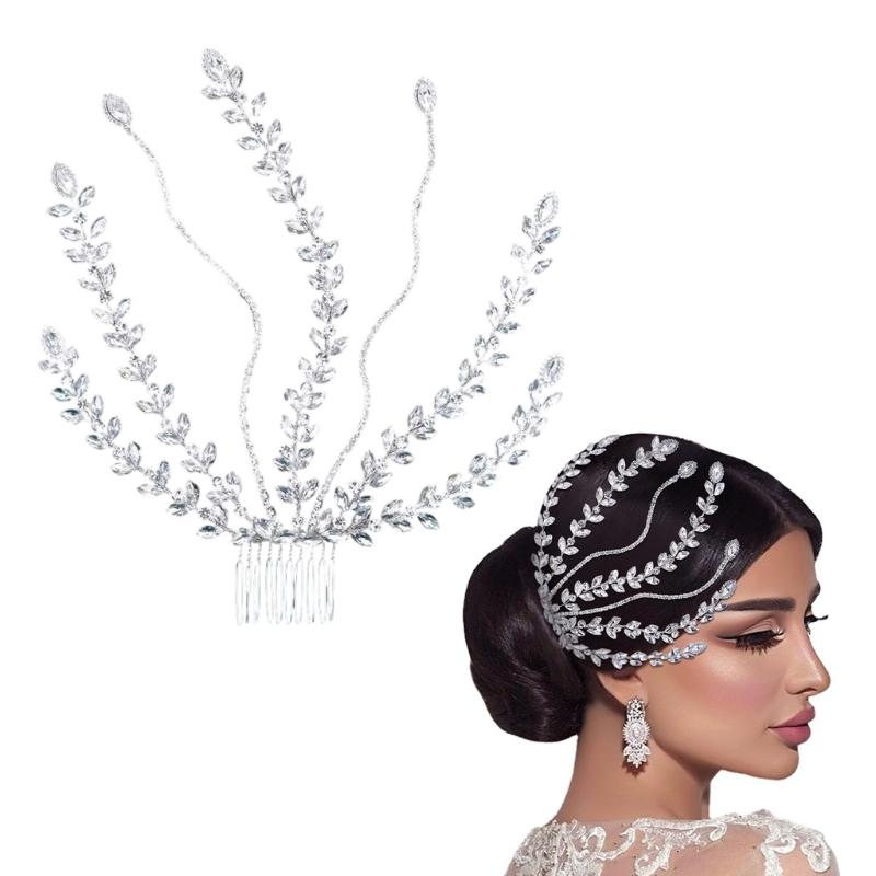 Rhinestones Crystal Hair Comb Jewelry Bridal Modern Headdress Blingbling Hair Jewelry Bride Wedding Party