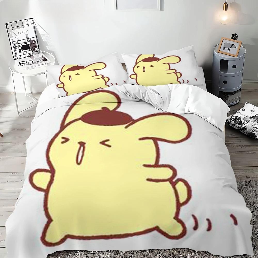 Duvet Cover Pompompurin Pillowcase Quilt Cover Needlework Bedding, Single Bed Double Bed Extra King Size Full Size Bedding Set
