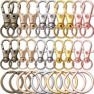 10/20-teiliges Set mit Drehverschlüssen für Schlüsselbänder, Karabinerhaken mit Schlüsselanhängerringen, Schlüsselanhänger-Cliphaken für selbstgemachte Halsketten, Armbänder, Kettenzubehör