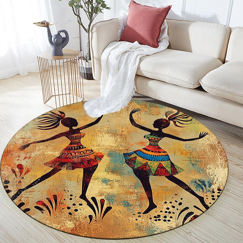 

Colorful Vintage,Round Area Rug,Carpet Rug for Living Room Bedroom Sofa Playroom Decor,Non-slip Floor Mat 80cmx80cm
