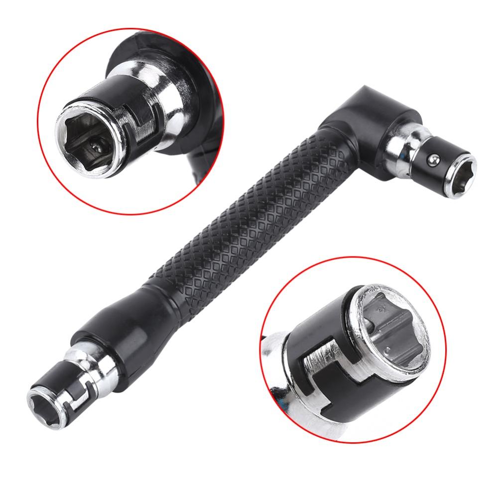 90 Degree L-Shape Socket Wrench 1/4 Inch Drive Right Angle Wrench For Screwdriver Bits