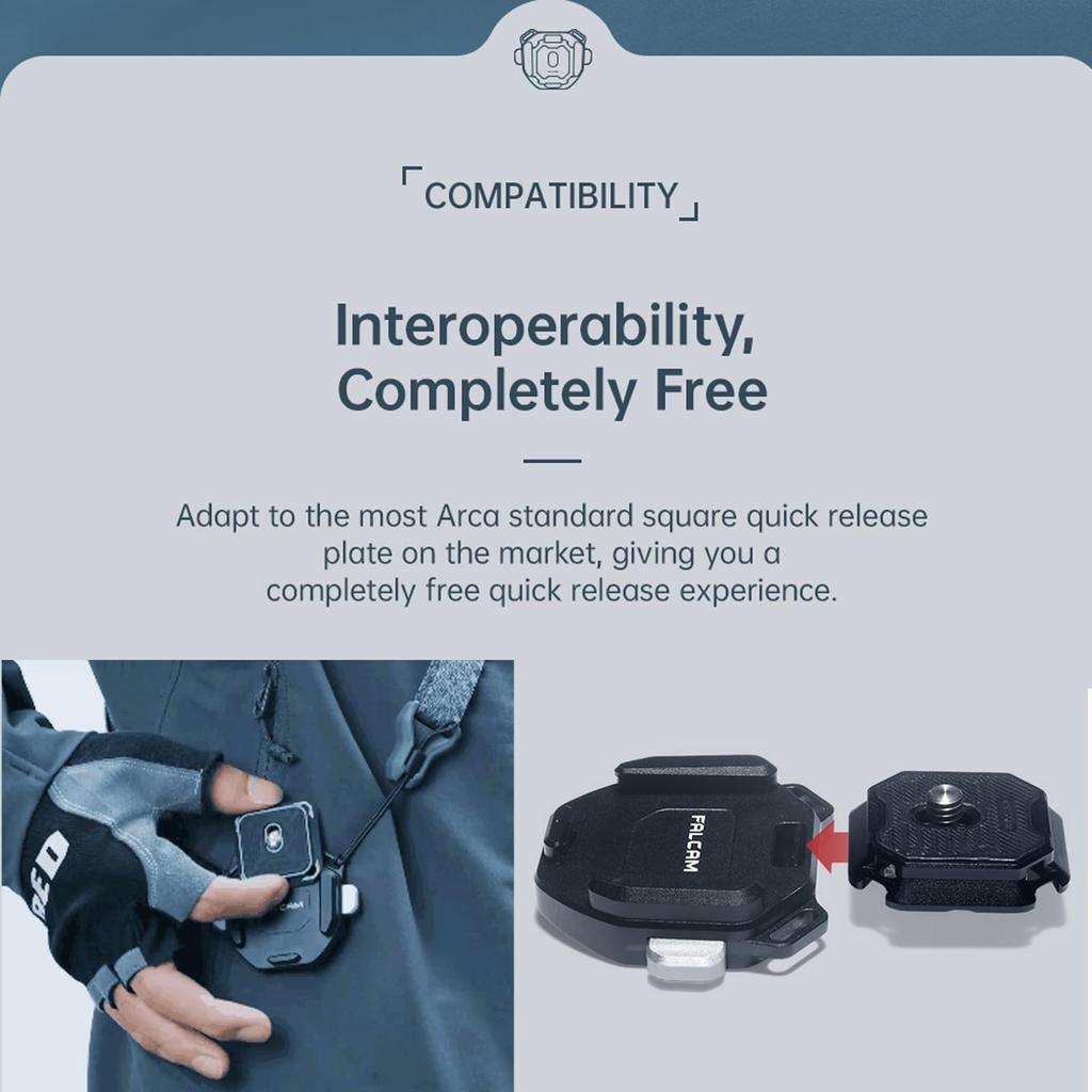 FALCAM F38 Camera Clip with Plate Kit Quick Release Clip for Attaching Camera to Backpack Shoulder Strap 3142 V2, -
