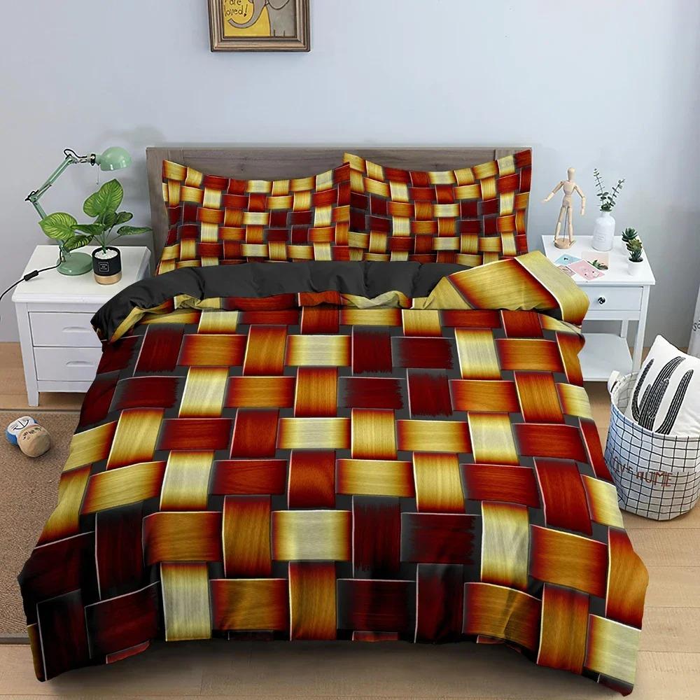3D Geometry Bedding Set Bedroom Abstract Style Duvet Cover Set Pillowcase King Queen Twin Single Bedclothes Home Decor