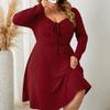 Independent research and development, independent Amazon Europe and the United States new large size dress, square neck dress, cross-border