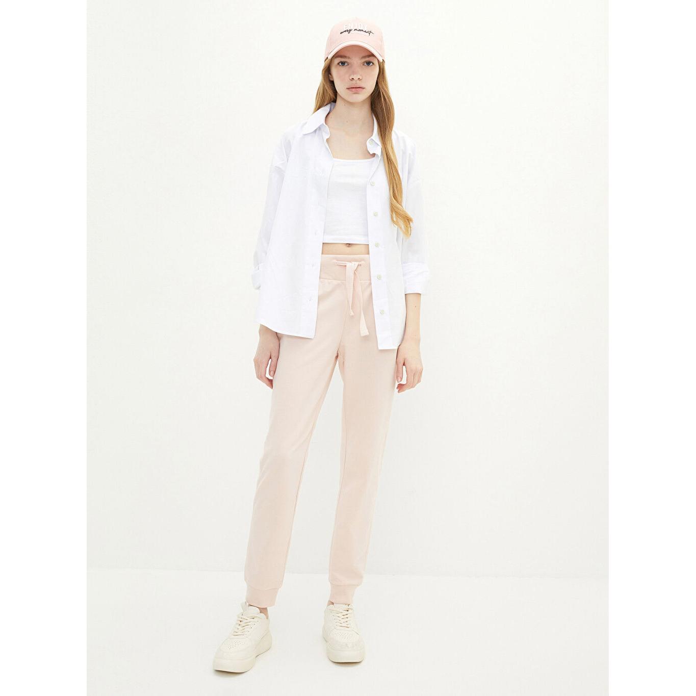 

LCW CASUAL Женские однотонные спортивные штаны с эластичной резинкой на талии розового цвета