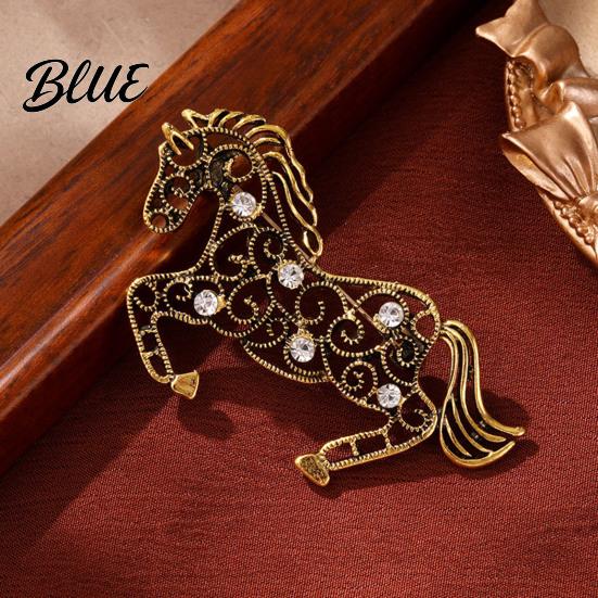 Magnifique Accessoire Animalier 1/2 Pièces Broche L'Année du Cheval Creux
