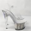 2025 New Night Show Crystal Waterproof Table Sandals Women's Non-slip High Heels Thin Heels Transparent Hate Sky High