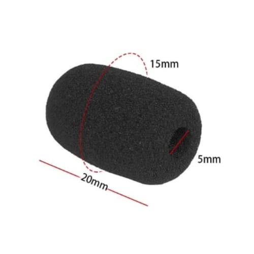 Replacement Windscreen Covers for Lapel Microphones (2 Wind Muffs & 2 Microphone Sponges, 5mm Inner Diameter)