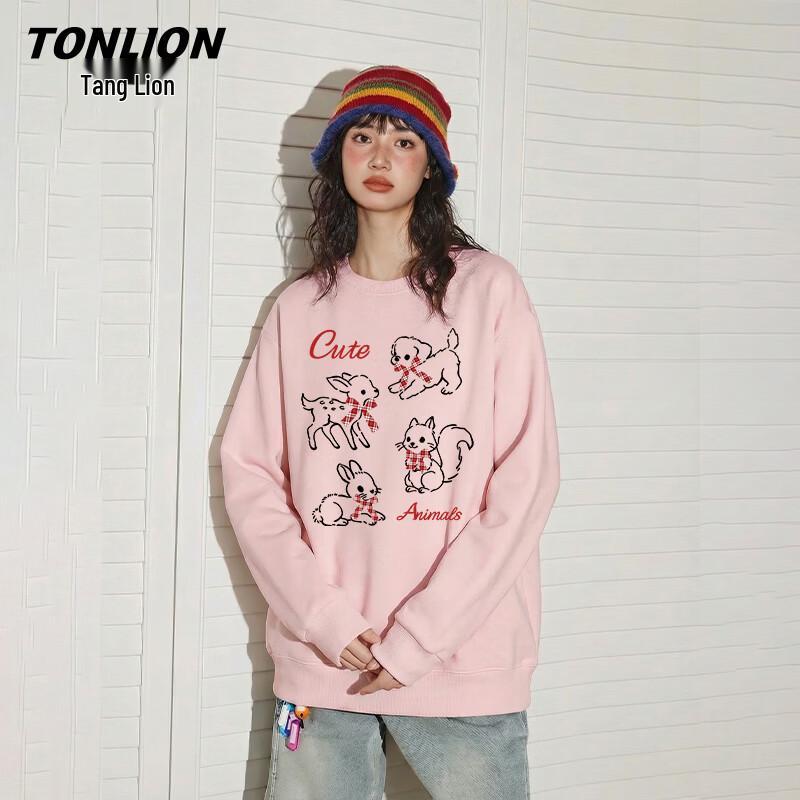 TonLion Women's Round Neck Long Sleeve Sweatshirt