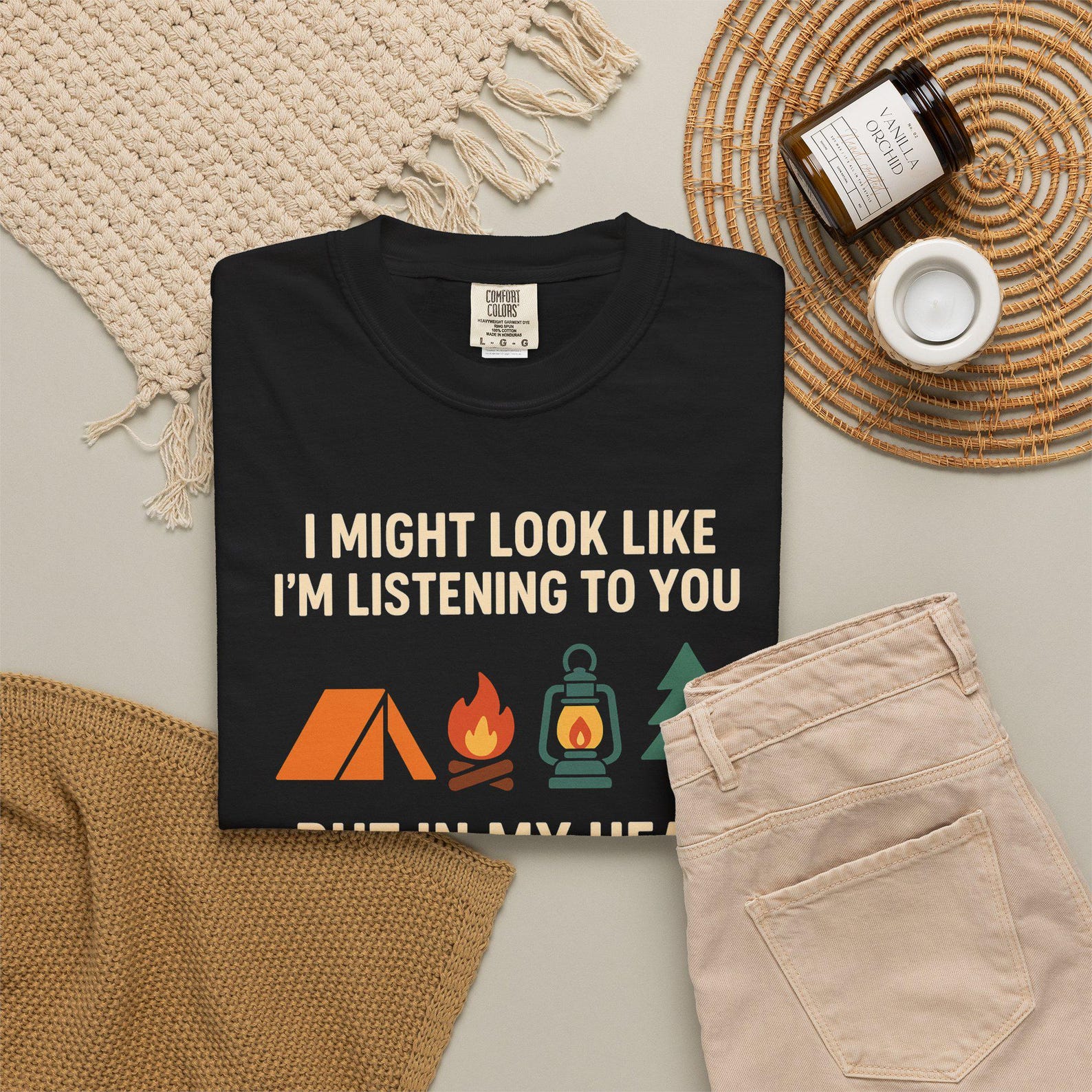 Camping T Shirt Funny Outdoor Gift for Campers and Nature Lovers L