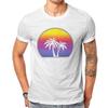 Beach Summer Sea Tshirt For Unisex Synthwave Sun Palm Trees Essential Soft Leisure Tee T Shirt High Quality Trendy Fluffy
