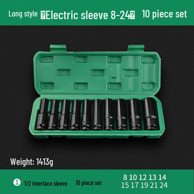 Comprehensive Electric Wrench Kit: Large, Medium, Small Socket Set with Air and Electric Wrench Tool Attachments