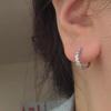 925 Silver Hoop Earrings for Women Simple Heart Zircon Circle Drop Punk Jewelry Party Gifts