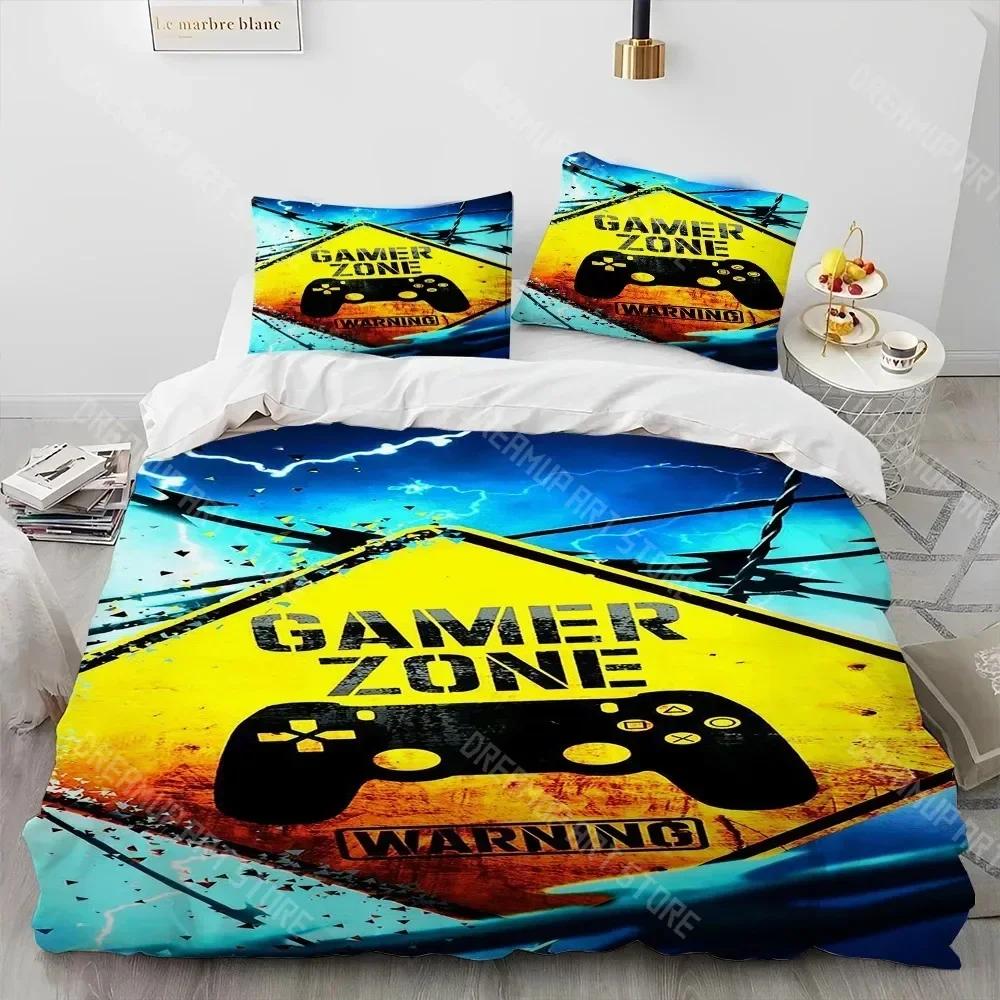 3D Print Gamer Game Controller Comforter Bedding Set,Duvet Cover Bed Set Quilt Cover Pillowcase,King Queen Size Bedding Set