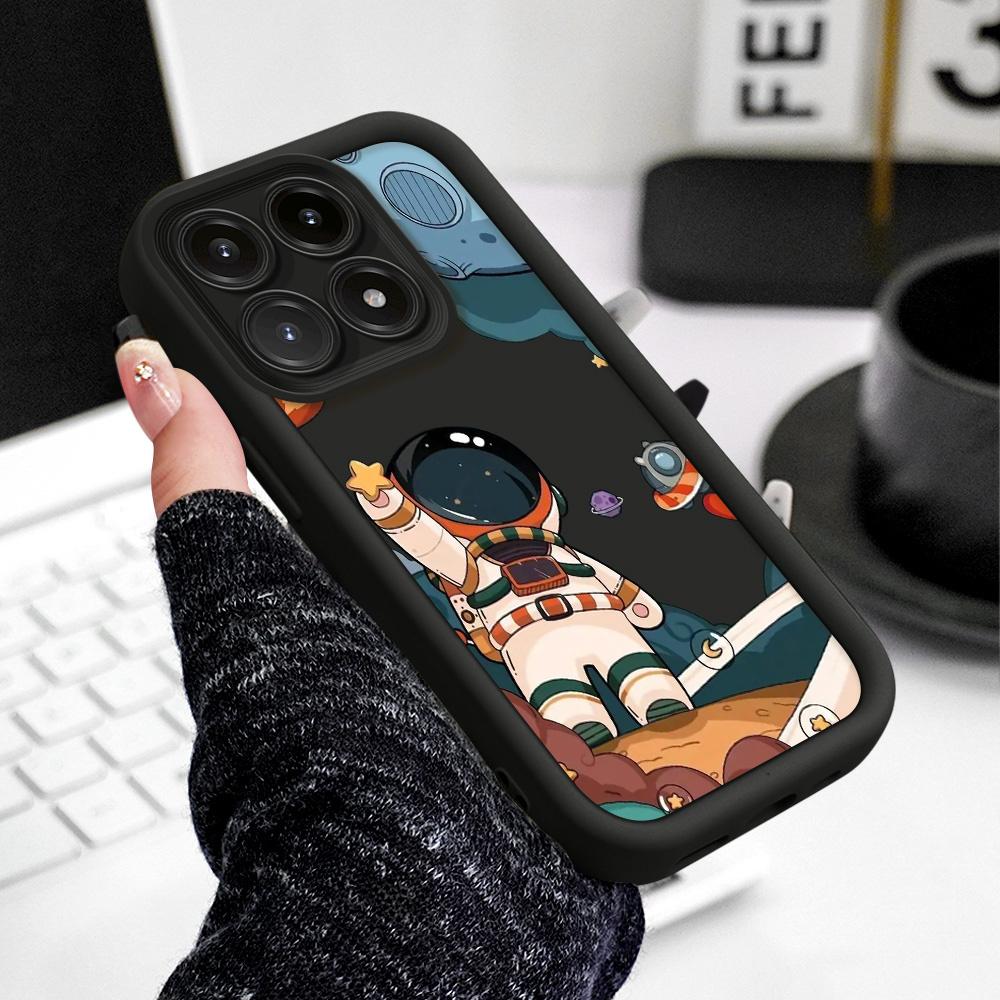 Happy Astronaut Phone Case For Xiaomi 15T 14T 13T Pro 17 15 14 13 12 Lite Ultra Pro Max 5G Staircase Soft Cover