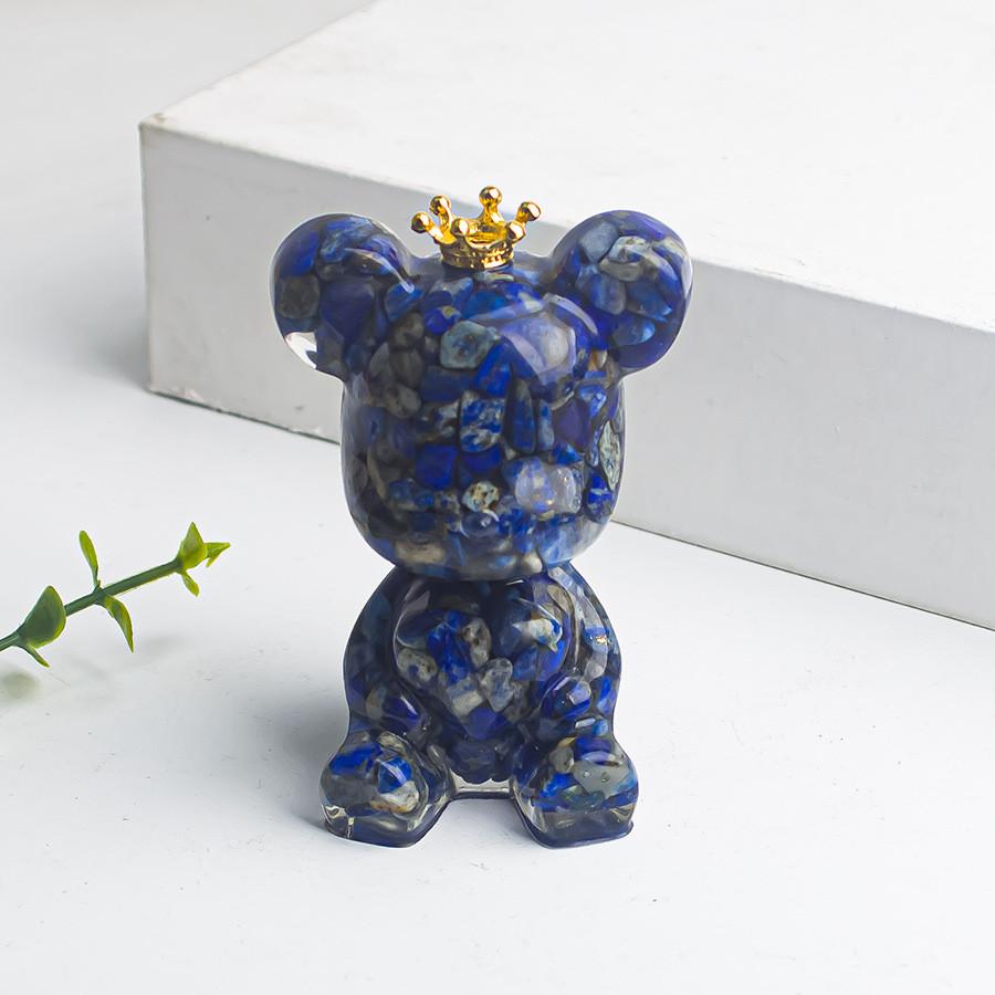 

Natural Crystal Heart Crown Resin Ornament For Home Decor And Car Interior Style A