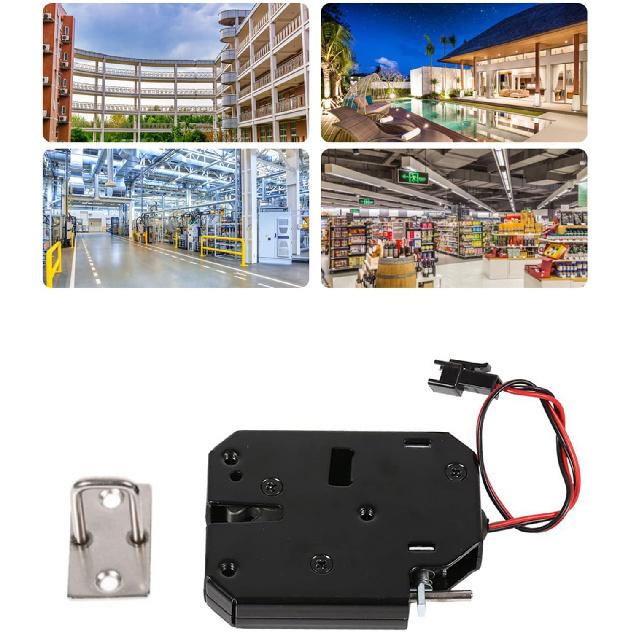 2Sets Electronic Cabinet Lock, DC 12V 2A Electromagnetic Electric Control Cabinet Drawer Lockers Carbon Steel Solenoid Cabinet Spring Lock Mini