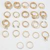 Gold/Silver Wave Joint Rings Set Alloy Love Chain Joint Ring 2024 Multi Style Ring Set  Woman