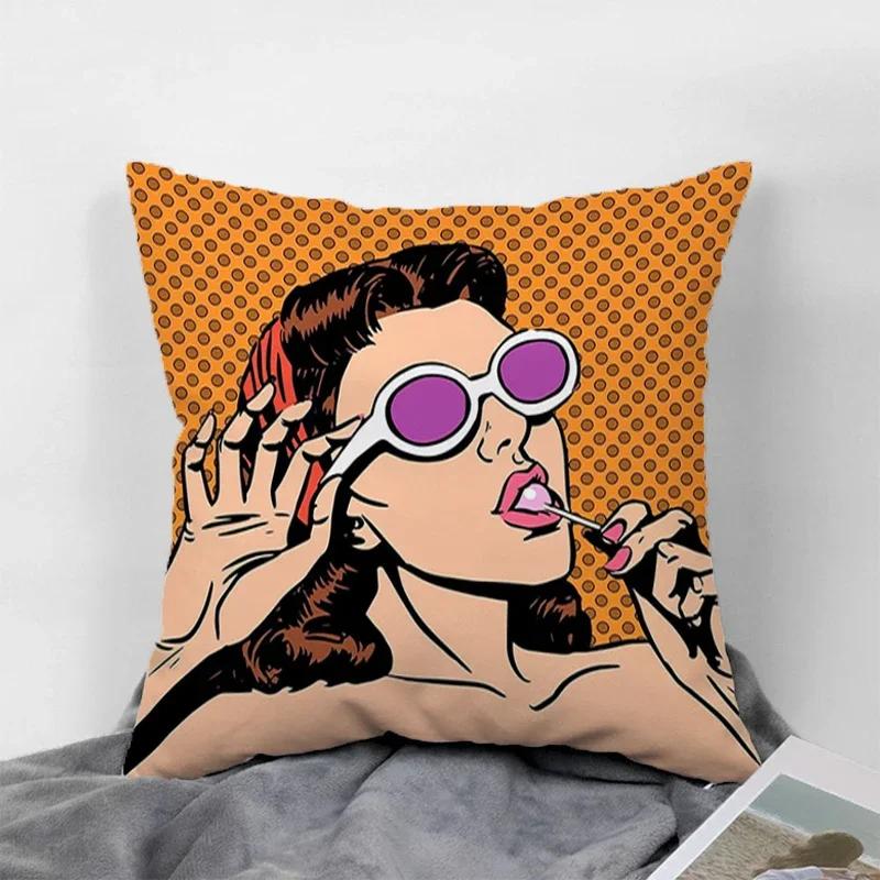 Pop Art Kissenbezüge für 45x45 Kissen Dekorative Sofakissenbezüge 60x60 Kissenbezug 40x40 Paarkissen Kissenbezüge 50x50