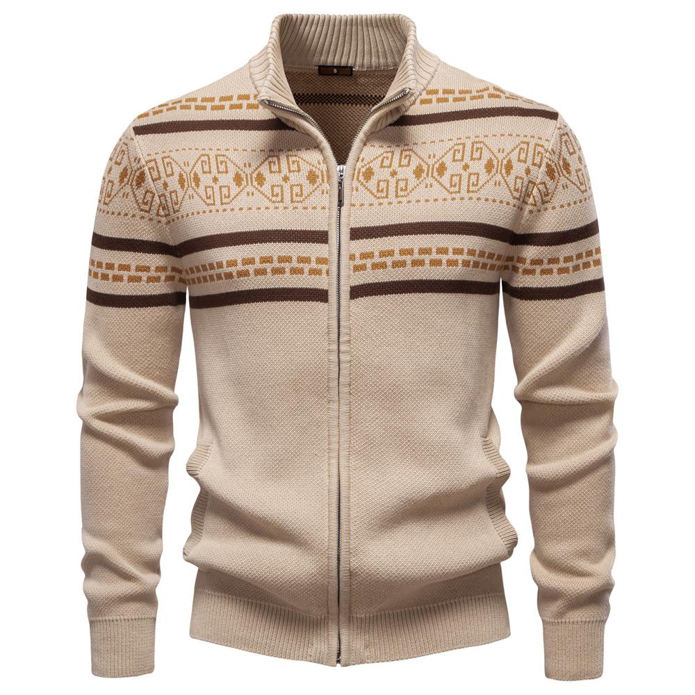 AIOPESON New Autumn High Quality Stand Collar Jacket Men Warm Winter Cotton Coat for Men Ethnic Patterns Casual Mens Outerwear