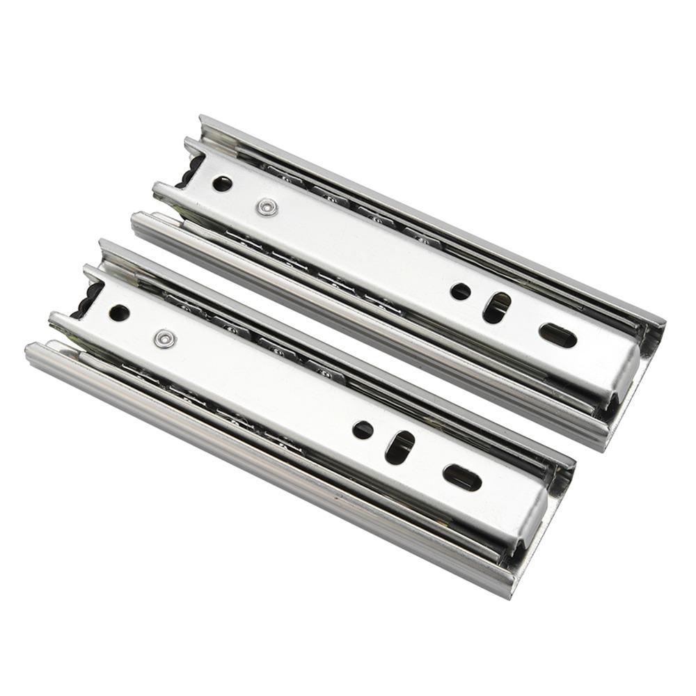 2pcs Mini Full Extension Drawer Slides Silver Side Mount Telescoping Sliding Rails Heavy Duty Slides Closets