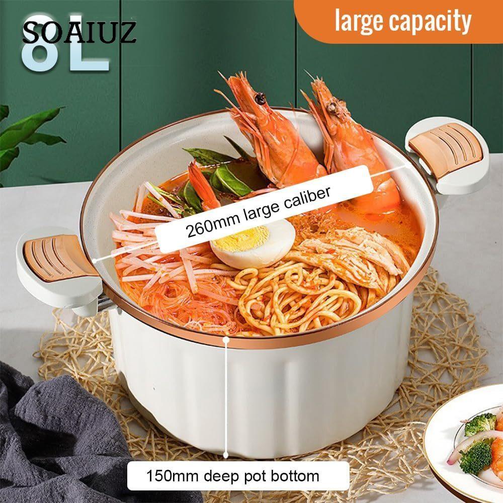 Micro Pressure Cooker Enamel Lining Non-stick 8L Push Pull Lock Pressure Pot with Lid Silicone Seal Spill-proof Valve Pressure Pot