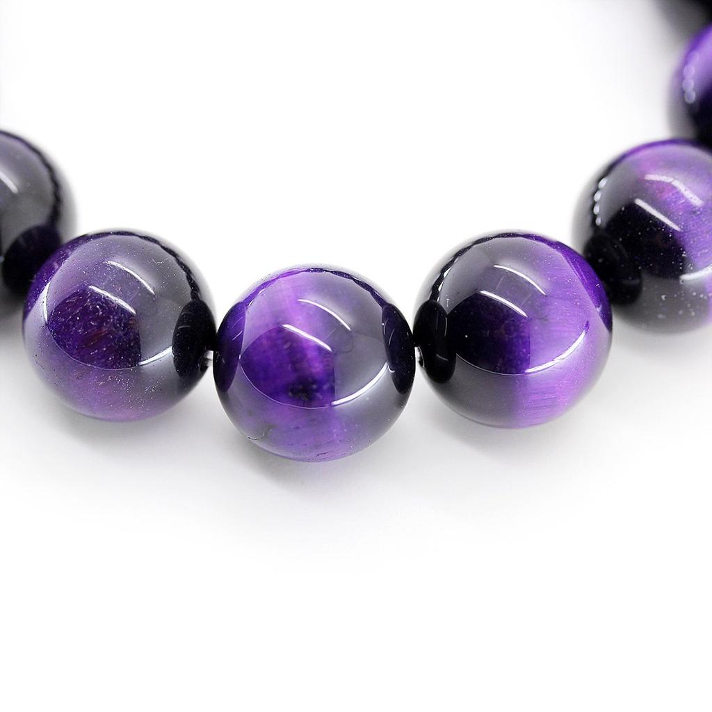 Ishiki Purple Tiger 16mm Power Stone Prayer Bead Bracelet