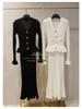 Elegant French-Style V-Neck Slim Fit Fishtail Knit Dress