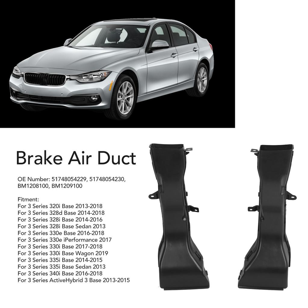 1Pair Air Intake Duct 51748054230 Rugged Stable Performance Brake Air Duct for 3 Series F30 320i 2013 To 2018 Grille Brake Duct