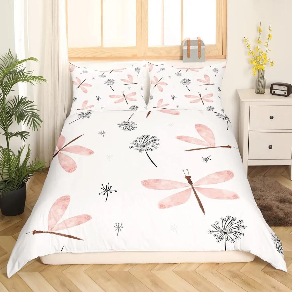 Art Soft with Soft Fabric Duvet Cover Dpluselion Flower Arangement Petals Doves Flying Silhouetes Fantasy Bloms Decorative Beding Turquoise Brown