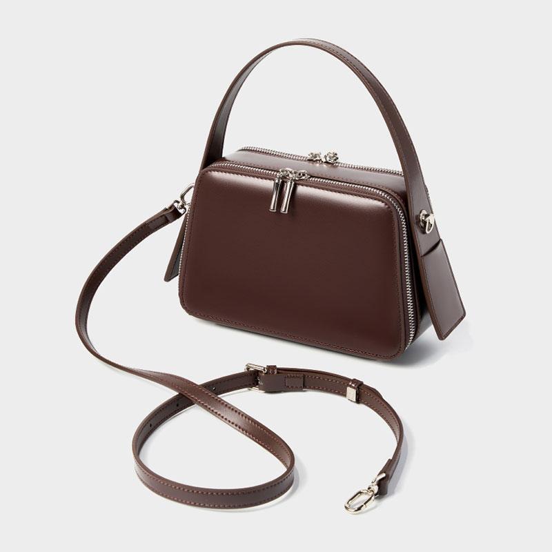 Fashiable Women's Bag Luxury Cowhide Box Type Handbags High Quality Women Shoulder Bags Split Leather Female Crossbody Bag