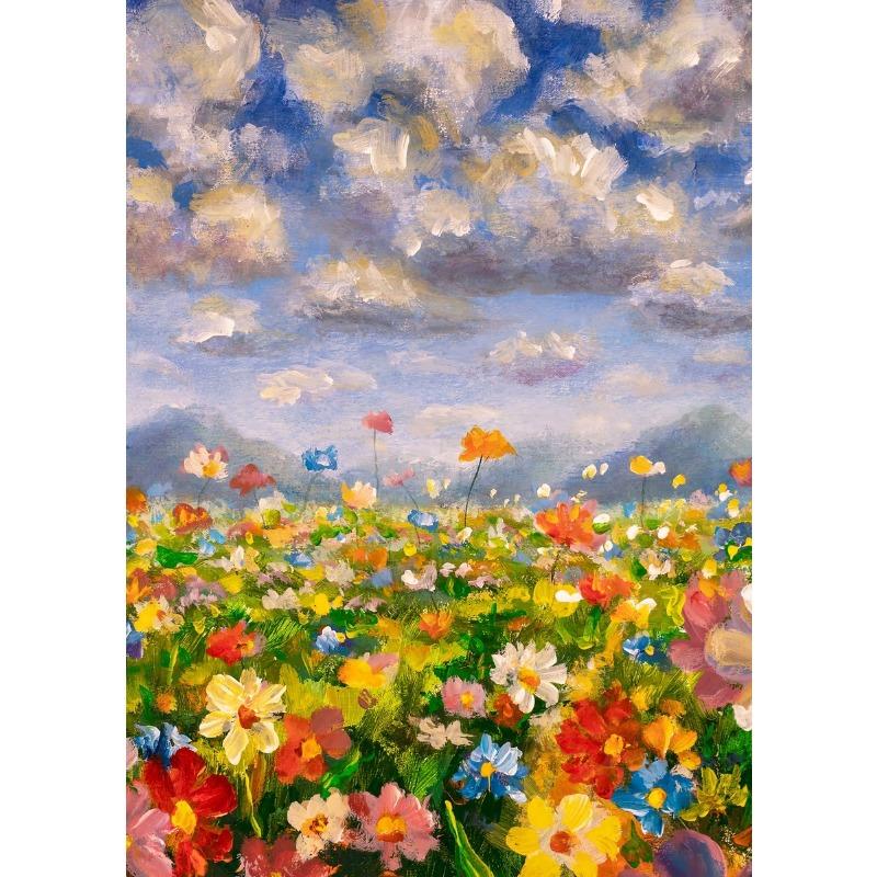 Modern Nature Aesthetics Wildflower Scenery Art Poster Canvas Oil Painting Mural Living Room Bedroom Home Decoration Frameless