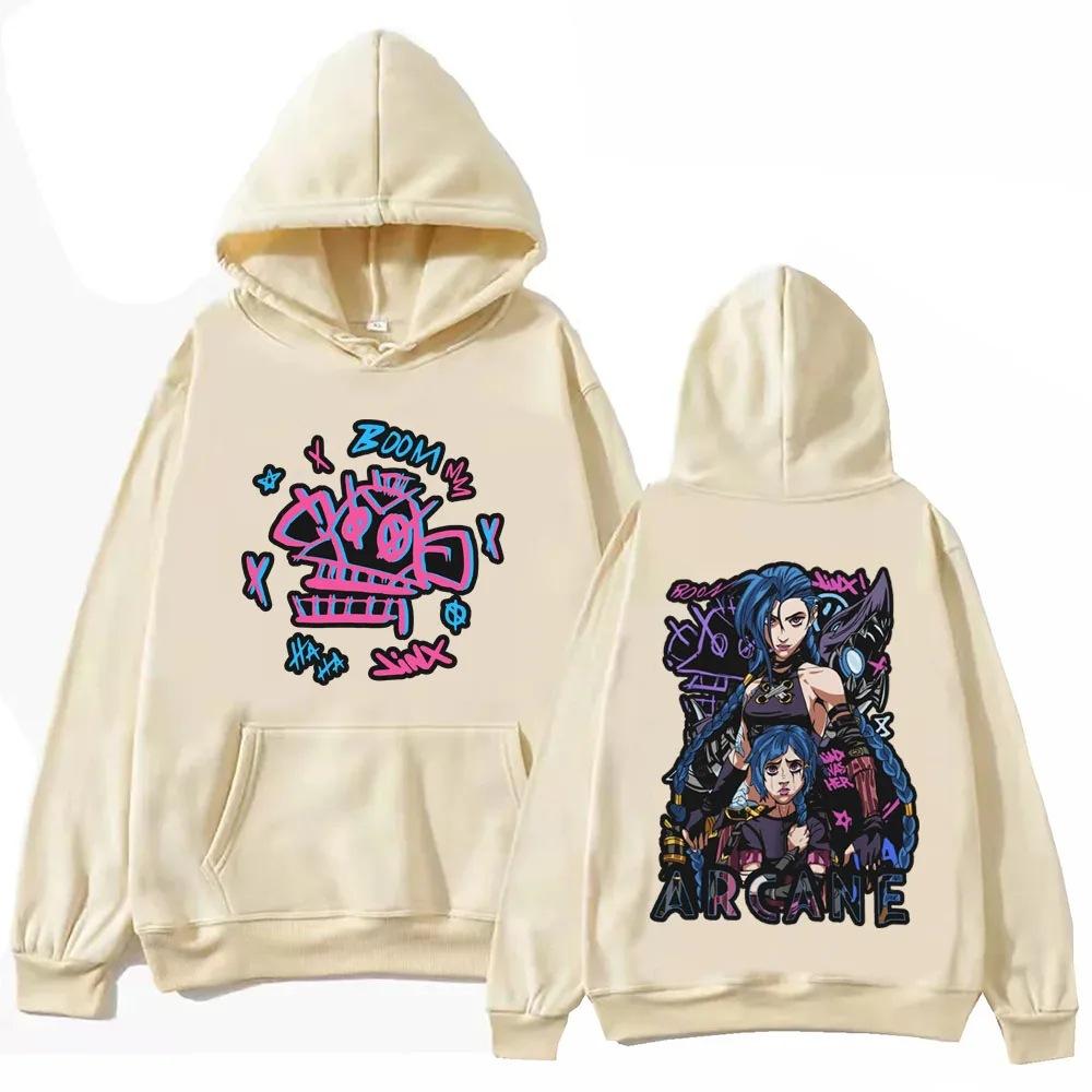 Hot Game Anime Arcane Hoodie Harajuku Hip Hop Pullover Tops