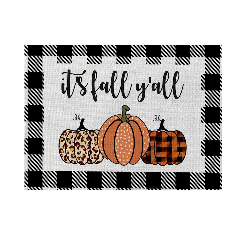 Thanksgiving Pumpkin & Maple Leaf Tabletop Placemat 