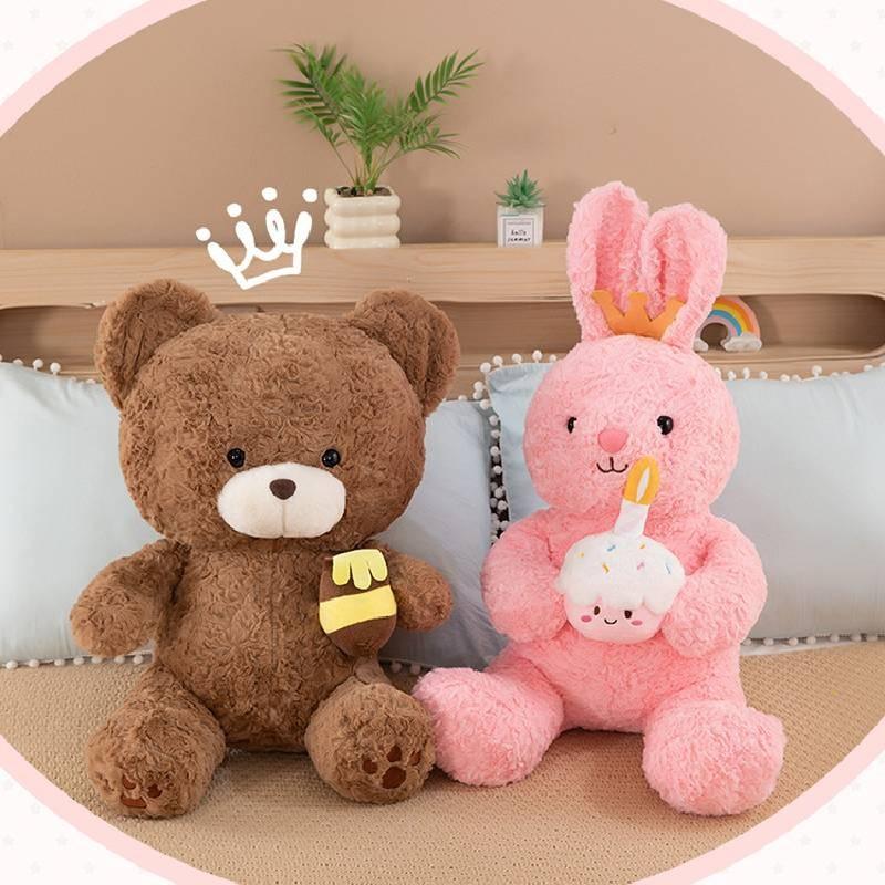 Honey Bear Jar Cake Rabbit Plush Toy Cute Cartoon Doll Children Gift Birthday