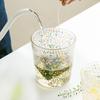 Heat Resistant Borosilicate Glass Flower Cup, Floral Glass Cup, Milk, Juice & Breakfast Drinking Glass