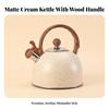 Whistling Tea Kettle with Wood-Grain Handle Cool-Touch Stovetop Teapot Loud
