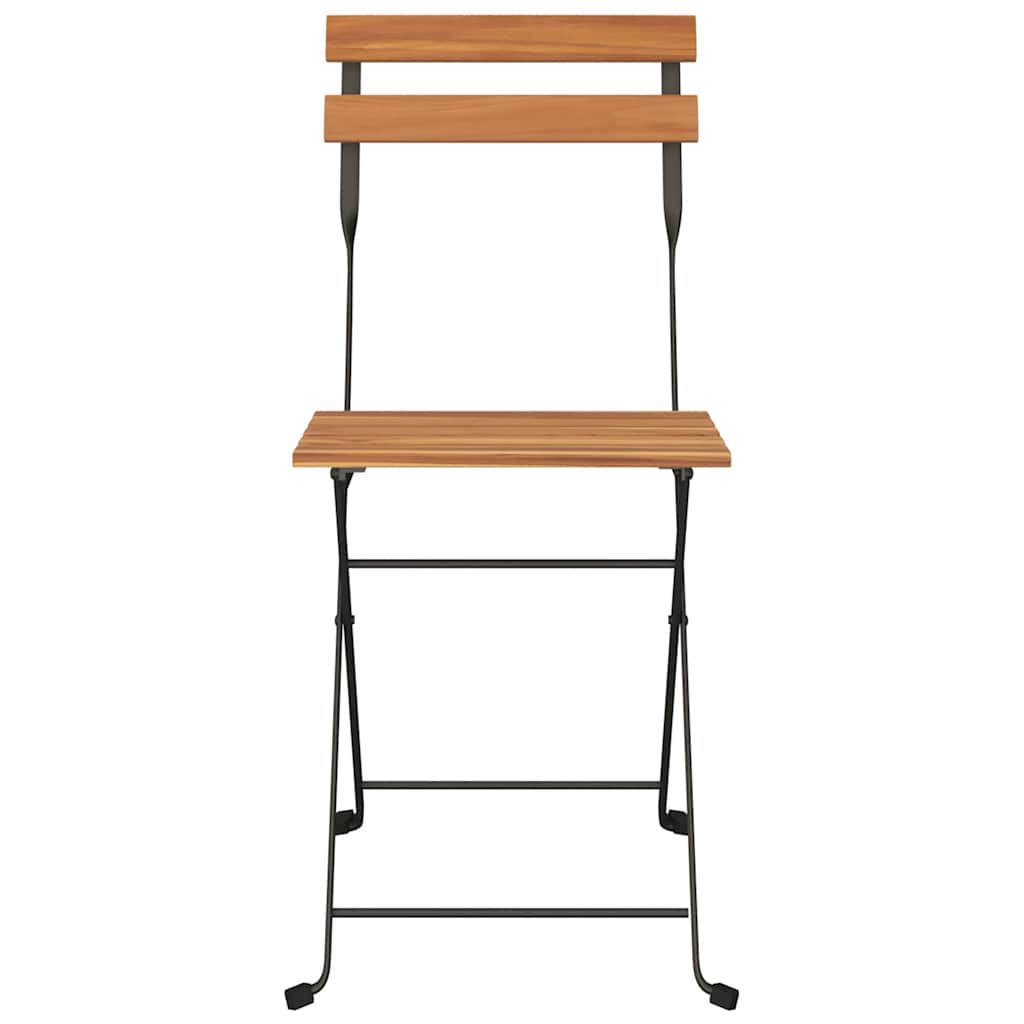vidaXL Klappstühle, 4 Stück, Massivholz Teak und Stahl