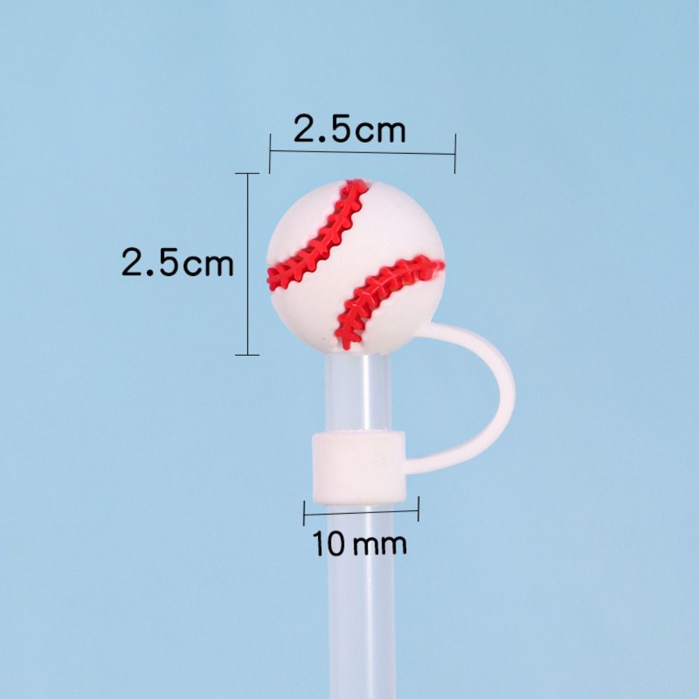 Ball Cute Ball Straw Covers New Straw Head Silicone Dust-Proof Protector Cap Reusable Silicone Straw Toppers For 10mm Straws