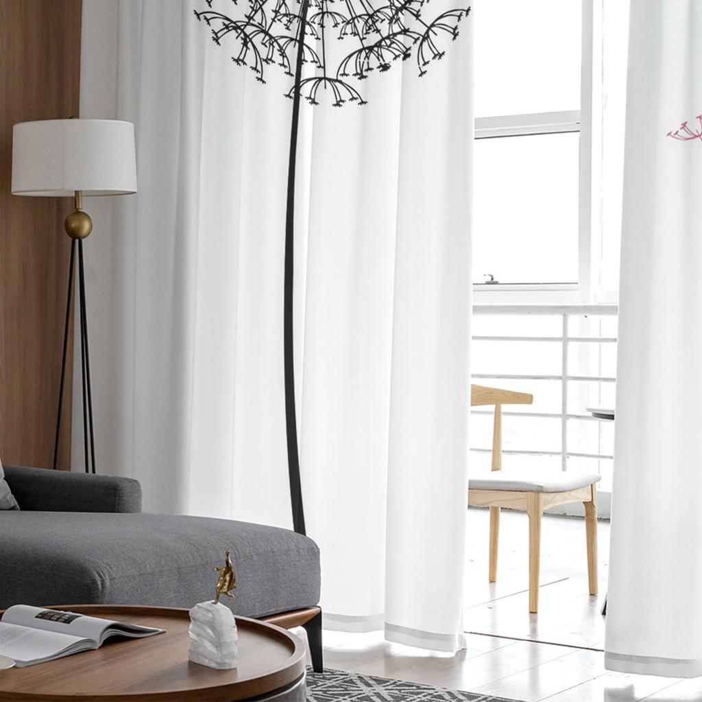 Lack White Dandelion Seeds Tulle Curtains For Living Room Voile Sheer Window Curtain For Bedroom Chiffon Curtains For Kitchen