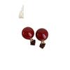 Ankola Red Pearls Wear Square Crystal Stud Earrings Before And After Women'S Niche Unique Personality Fashion Versatile Earrings