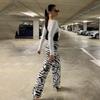 Zebra Print Wide Leg Pants Y2K Trousers Sexy High Waist Women Fashion Casual Female Trousers Streetwear