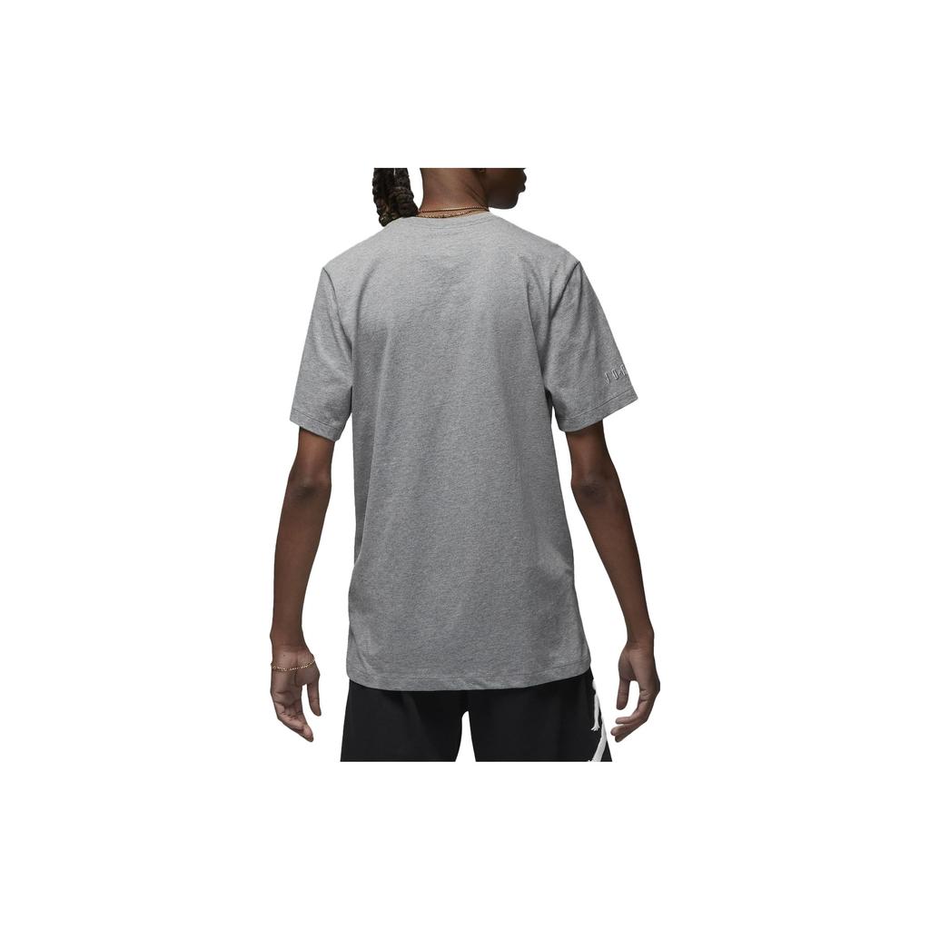 Jordan Camiseta Esportiva Masculina Manga Curta com Estampa de Logo Cinza Branco DX9582-091