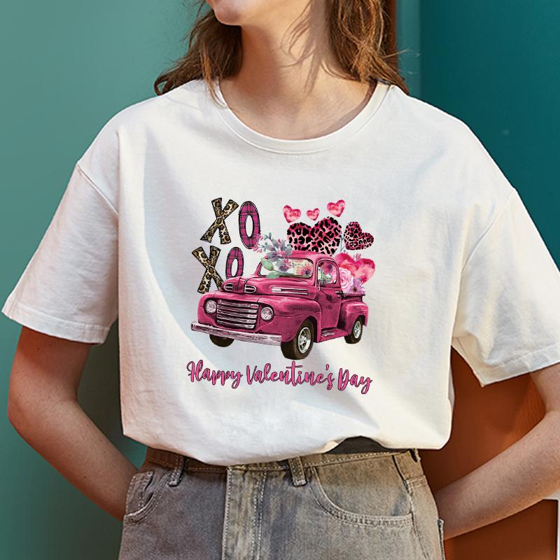Valentine's Day Růžové samolepky na auto Heat Transfer Mikiny Topy A-Level omyvatelné oblečení Deco Nášivka