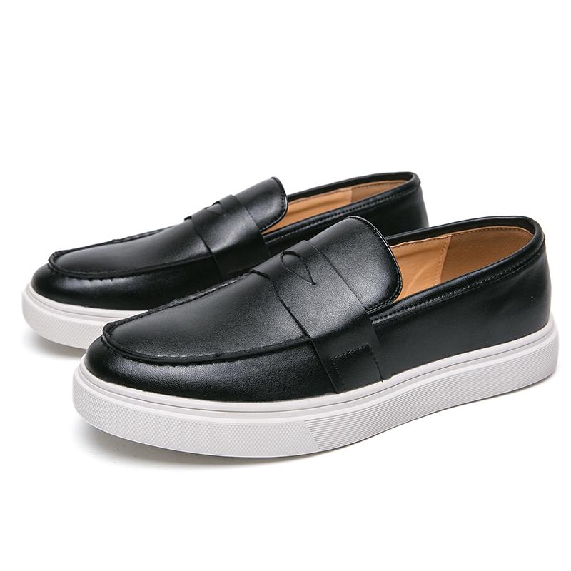 Casual Leather Social Shoes For Men High Quality Shoes Male Slip On Loafers Flat Boat Men'S Office Shoes Men