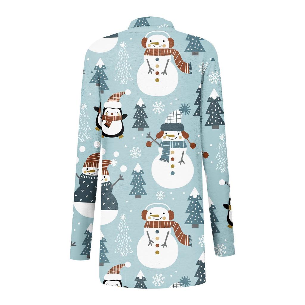 Women's Autumn Cardigan Women Print Long Sleeve Front Cardigan Top Lightweight Fashion Casual Jacket